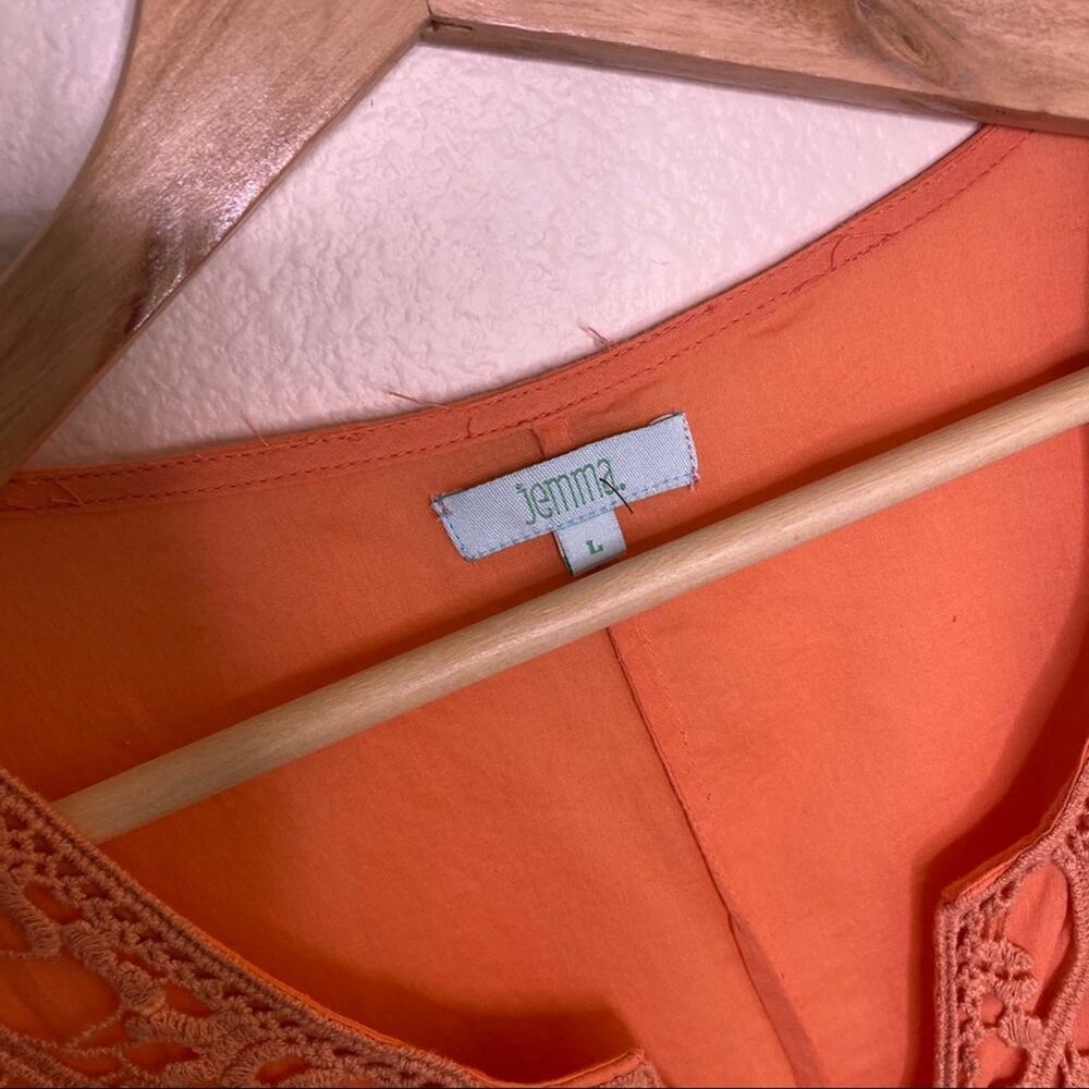 Jemma Orange Lace Overlay Tunic Large - Picture 2 of 11
